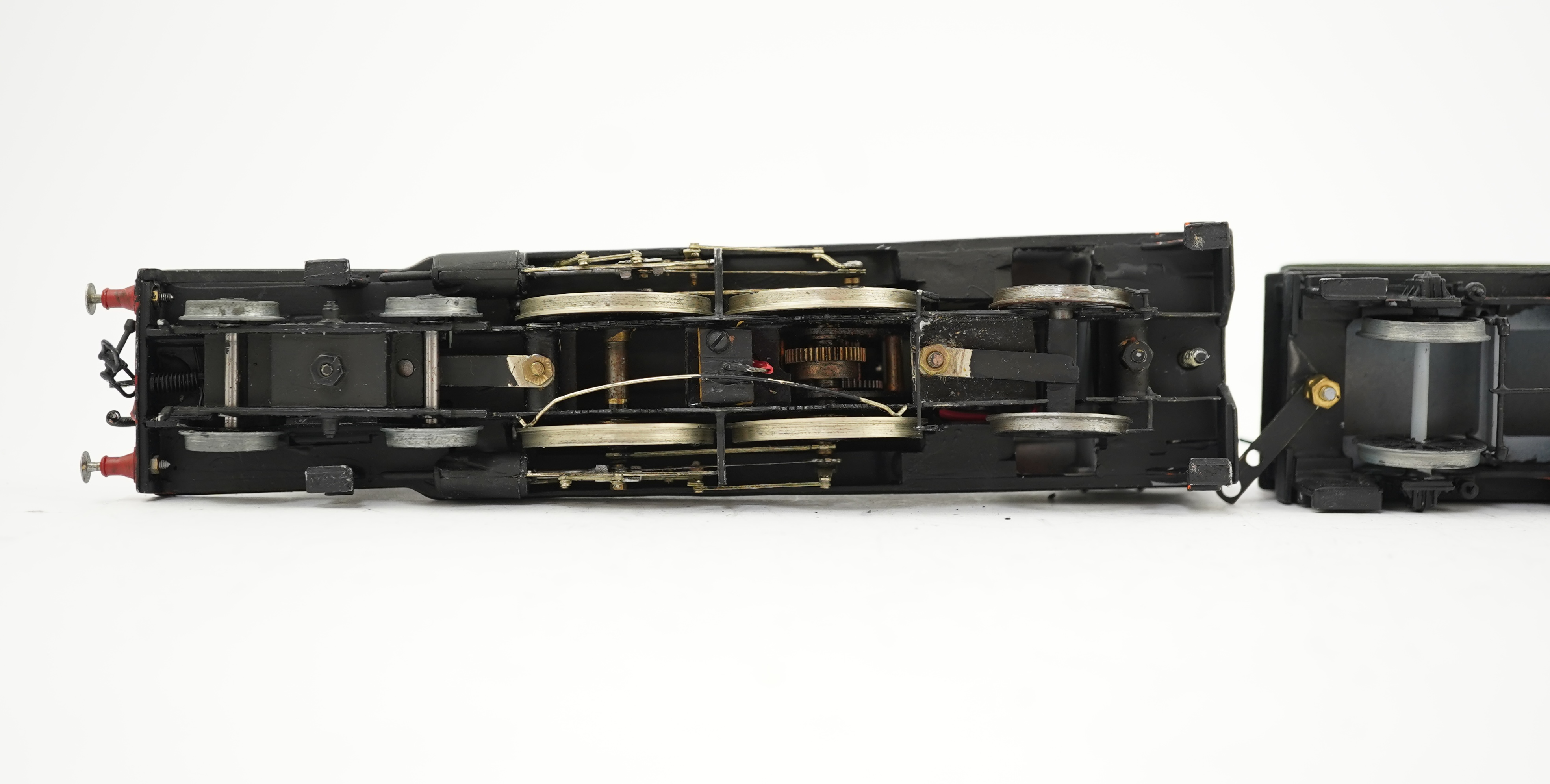 Two 00 gauge brass and white metal kit built GWR tender locomotives; a 4-4-2, Alliance 104, together with a Bulldog class 4-4-0, Barbados 3466, constructed, painted and lined to a high standard, both motored for two rail